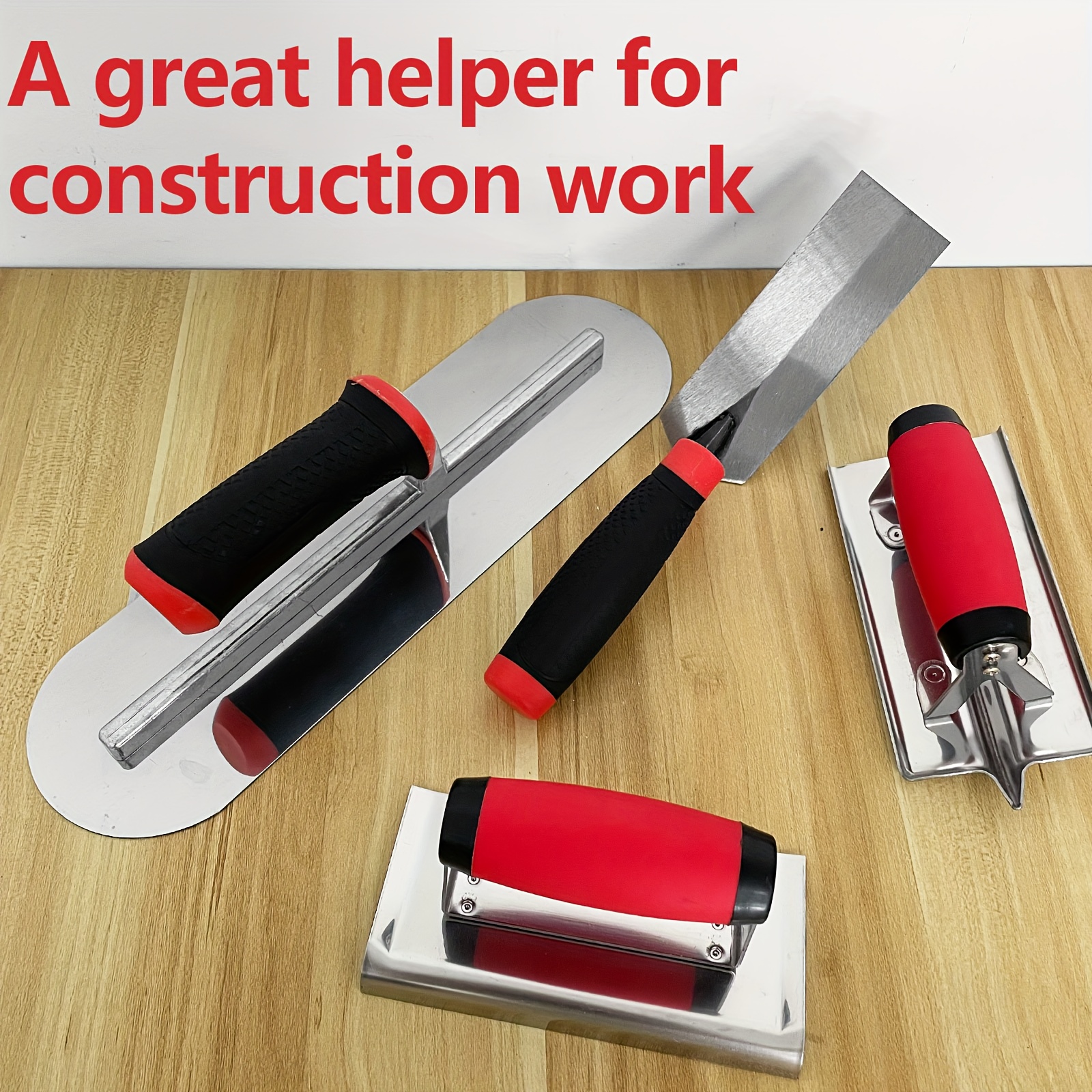 trowel tool set 35cm arc trowel and corner trowel and 6 inch bricklaying knife anti slip soft handle essential tool set for in decoration wall and corner repair and trowel putty knife trowel