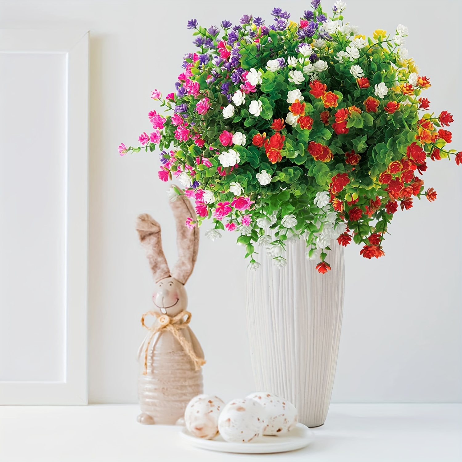 

5pcs Artificial Plastic Flower Bouquets, For Garden, Home, And Balcony Decoration
