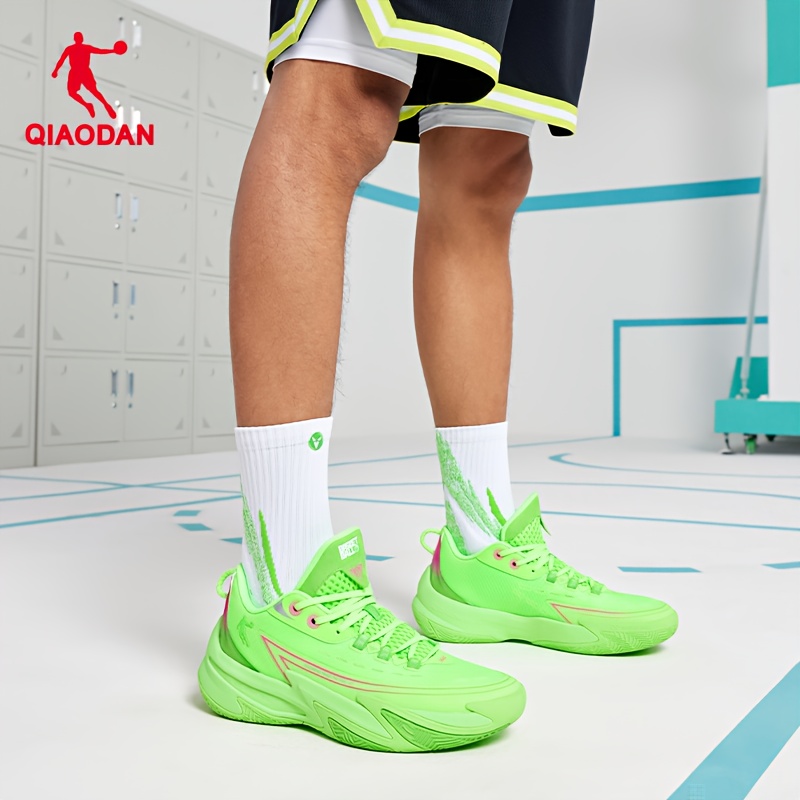 *'s Low-Top Basketball Shoes Anti-Slip Durable Summer Sneakers with  Neon Green Pink Accents, Breathable Fabric Upper Cushioned EVA/Rub