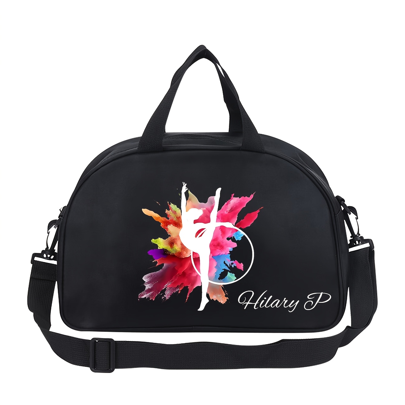 TEMU Lightweight And Foldable Dance Tote Bag, Customizable With Name, With Adjustable Shoulder Strap | Artistic Movement Printed Tote Bag,