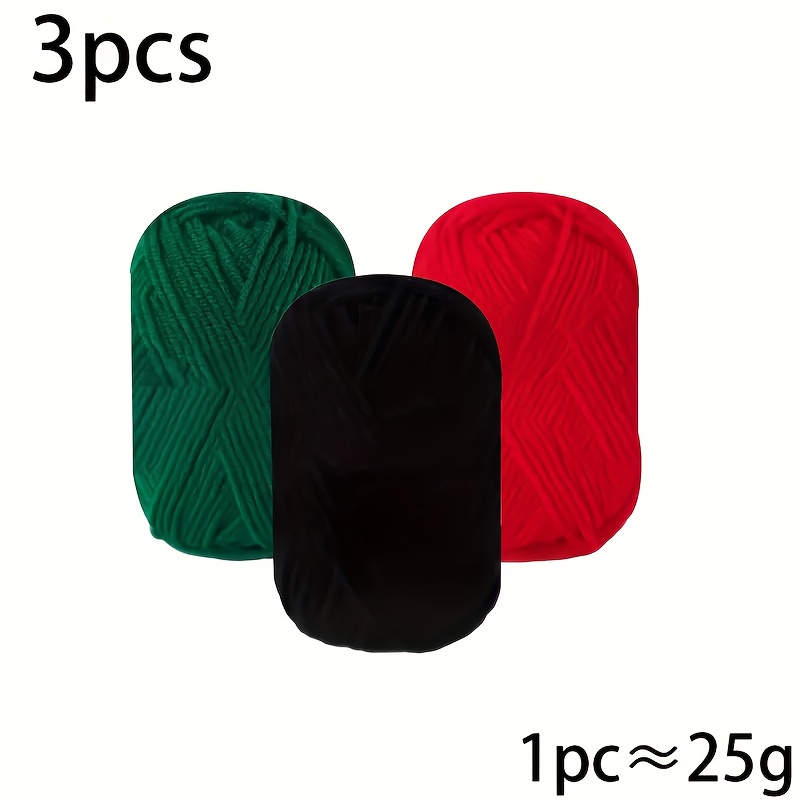TEMU 3pcs Christmas Color Yarn For Diy Craft Scarves, Hats, And Stocking Decorations – Perfect For Knitting Sweaters, Gloves, Blankets, Etc. Each