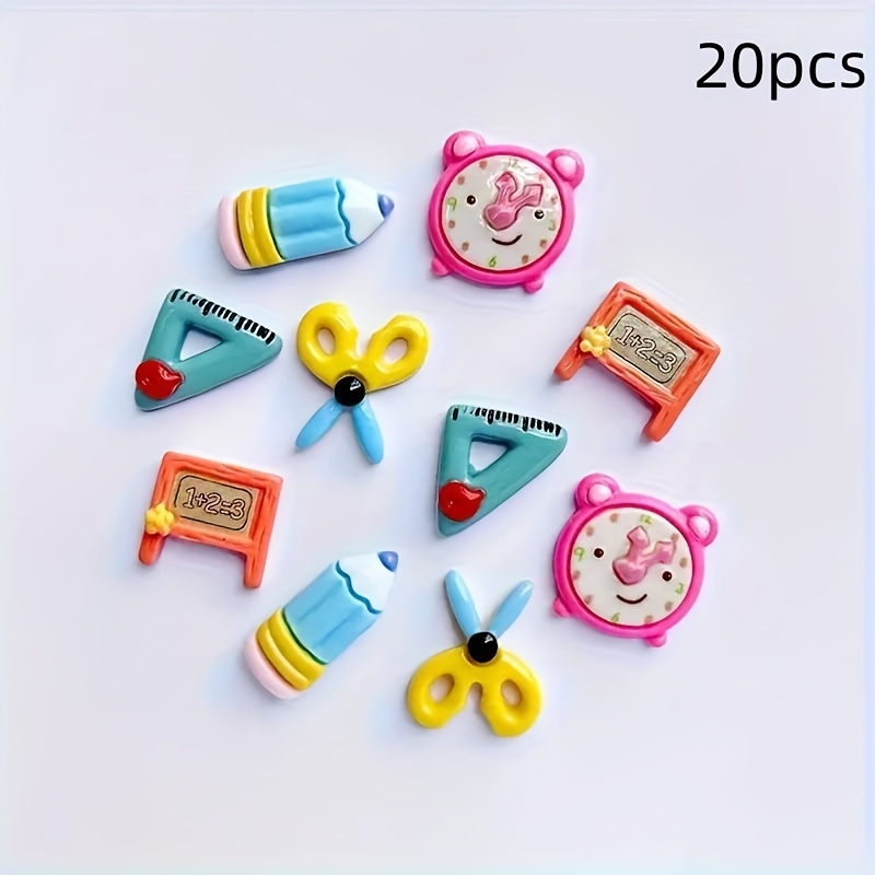 Image of Resin Craft Supplies Kit - 20 Pens, Scissors And Clock Charms, Suitable For Jewelry Making, Phone Case Decoration, Hair Clips And Wall Art Additions