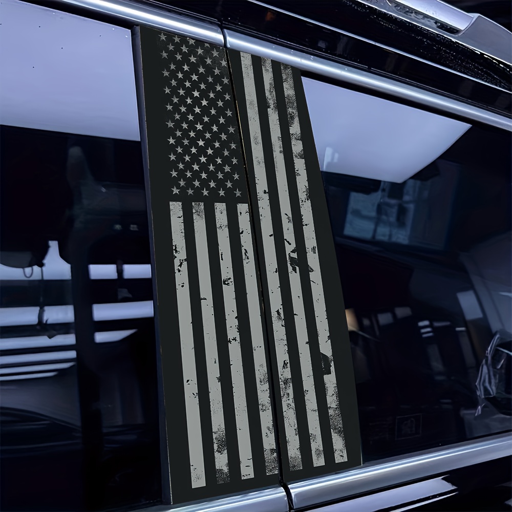 2pcss Set Of Flag Pattern Car Stickers: 2pcss Set - Waterproof, Scratch Resistant, Suitable For All Vehicle Models - All Vehicle Accessories And Holiday Decorations, Suitable For Laptops, Cars