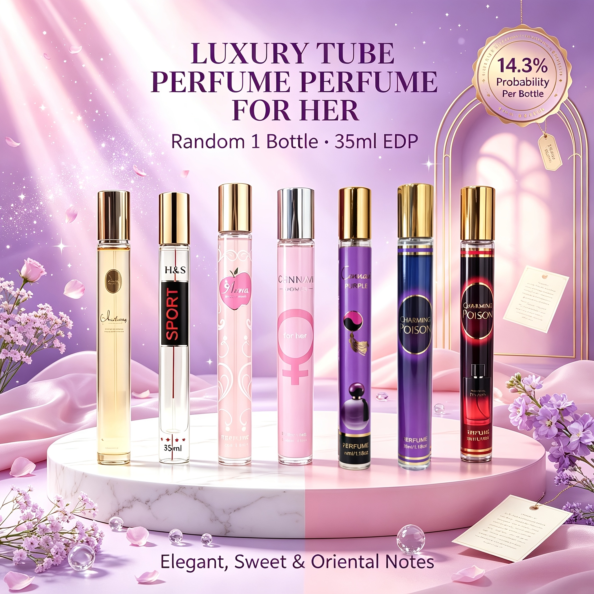 TEMU Women's Perfume, 35ml, 1.18 Fluid Ounces. Floral And Fruity Fragrance Series. Long-lasting And Elegant . Suitable For Dates, Parties, Festivals