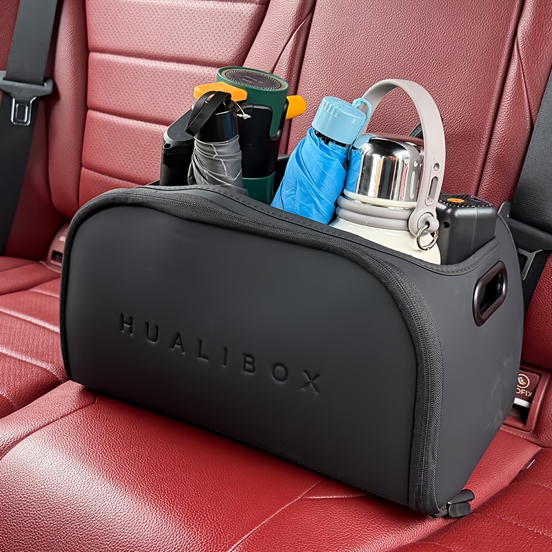 Image of Suitu Car Seat Storage Bag, Portable Car Storage Box, Features A Dual Mesh , Easy-to-clean Large-capacity Trunk Storage Box With A Built-in Portable , Sturdy And Not Easy To