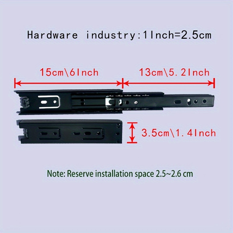 Image of 15cm Narrow Edge Metal Polished Sliding Track Jewelry Box Track Rail, 3-fold, With 3 Drawers, For Makeup Table