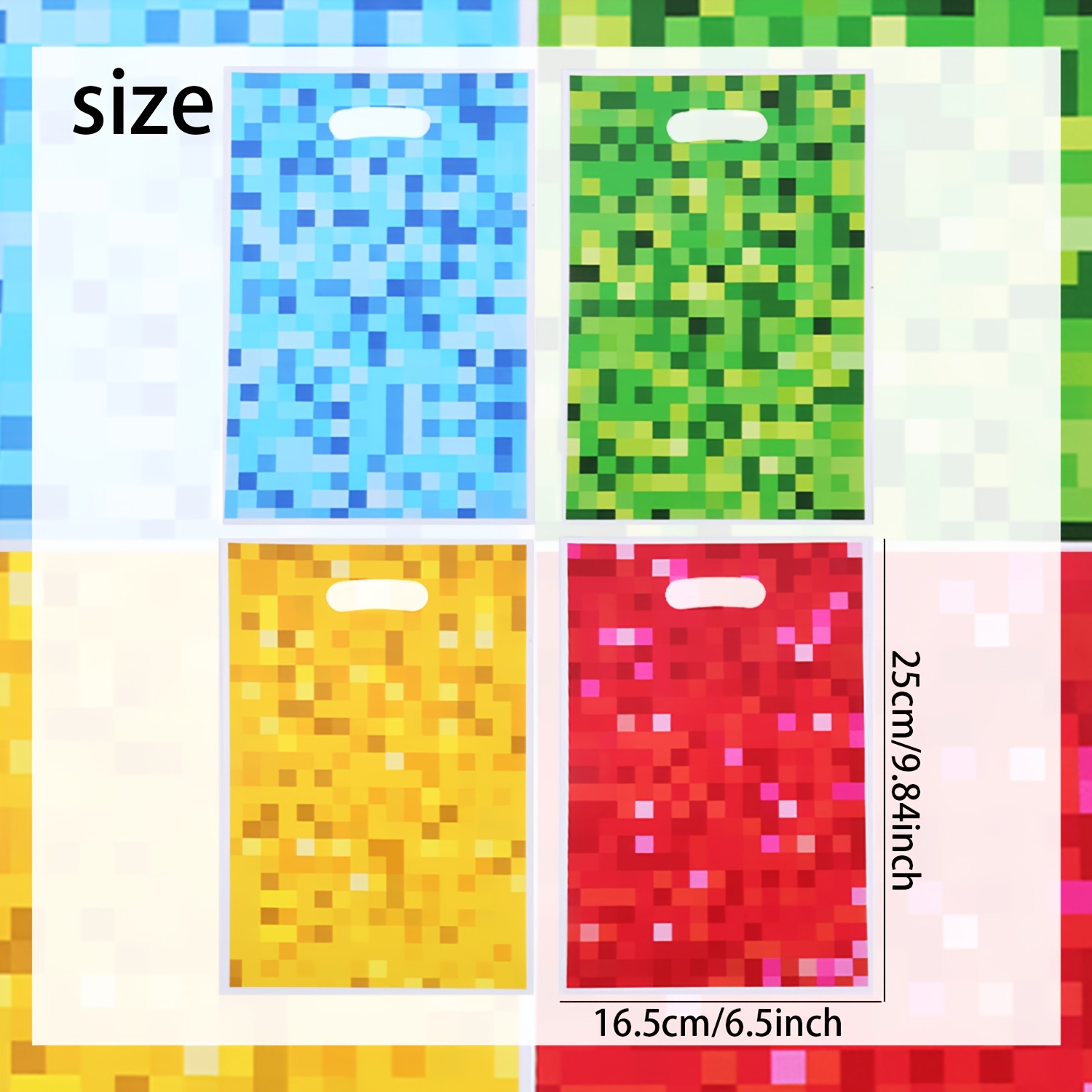 30pcs Colorful Pixel Pattern Tote Bags