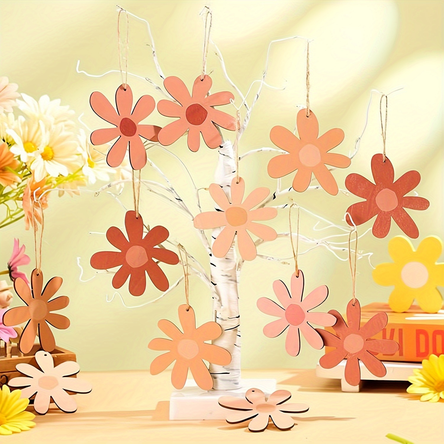 Wooden Daisy Ornaments Daisy Hanging Cutout Daisy Flower - Temu