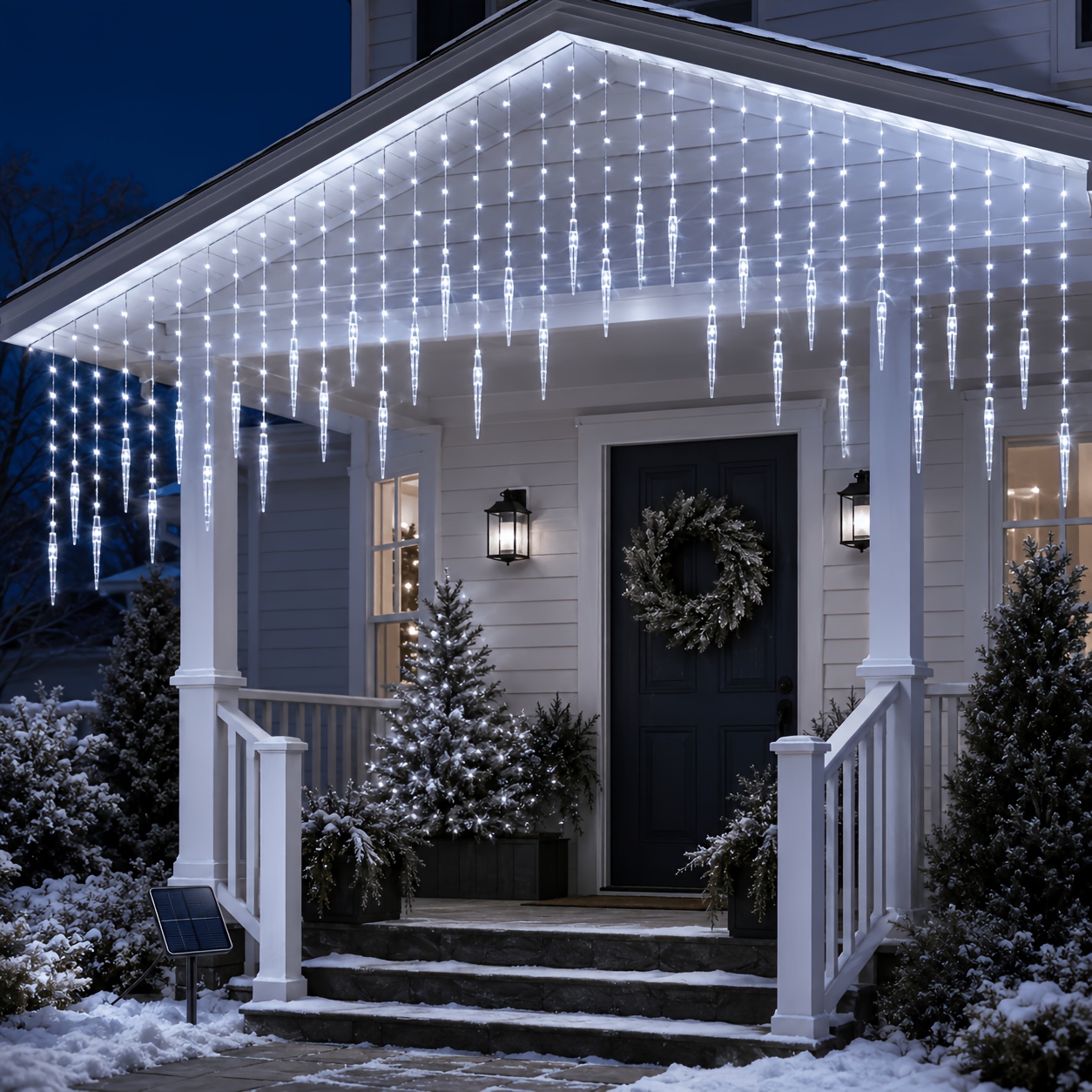 TEMU Luci Solari, 96/162 LED Luci a da Esterno, 3.5M/7M Catene Luminose Sospese con 16/27 , Cavi a LED da 0.5/0.6/0.7M, Ciondoli a Trasparenti,