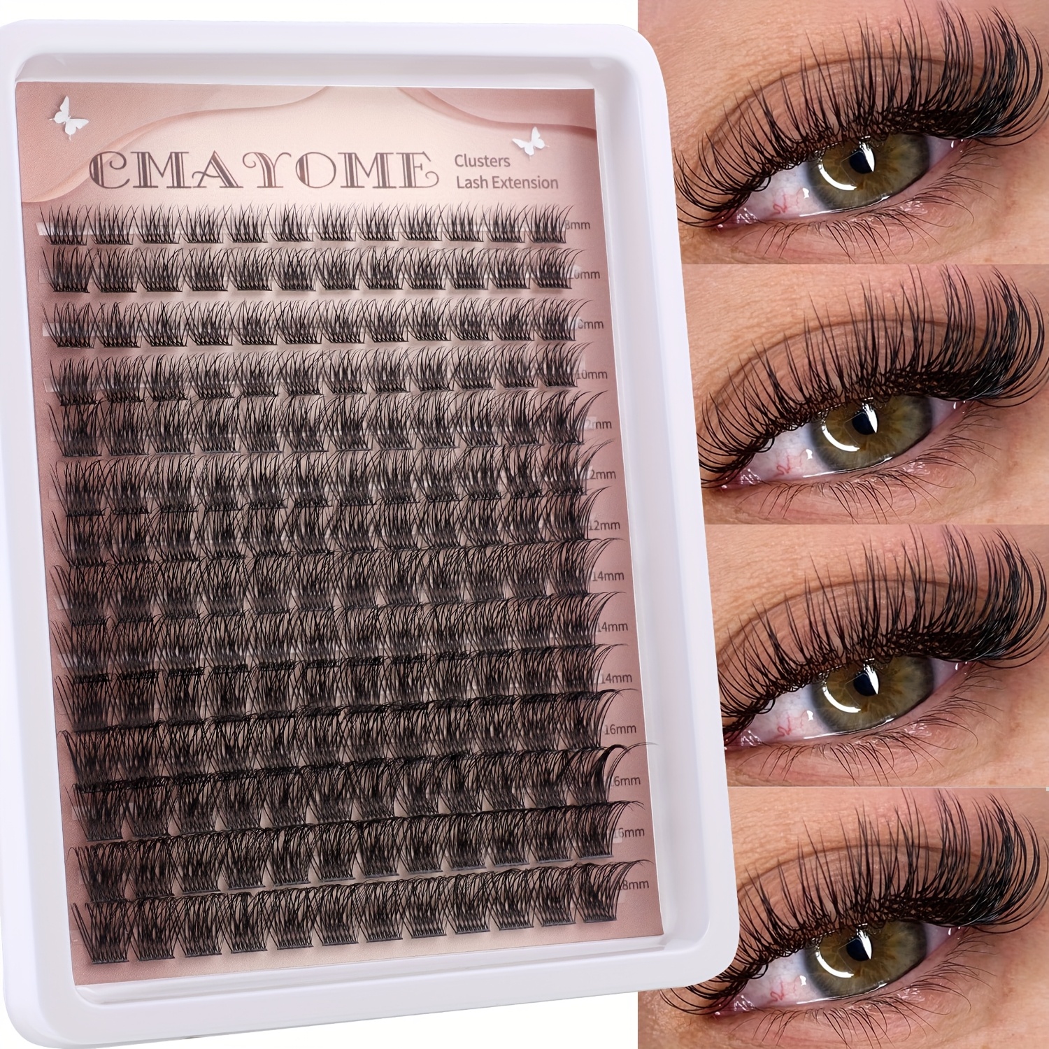 Image of Eyelash Curler/168pcs Natural False Eyelash Clusters, 3d Lashes With Eyelash Curler, 8-18mm Mixed Lengths, Soft And Durable, And Curly, Full For . Ideal For Beginners And Daily Use, A Must-have Makeup