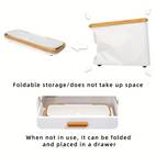 large capacity foldable toilet paper holder with lid space saving bathroom organizer durable composite wood frame gray fabric storage solution toilet paper storage containers