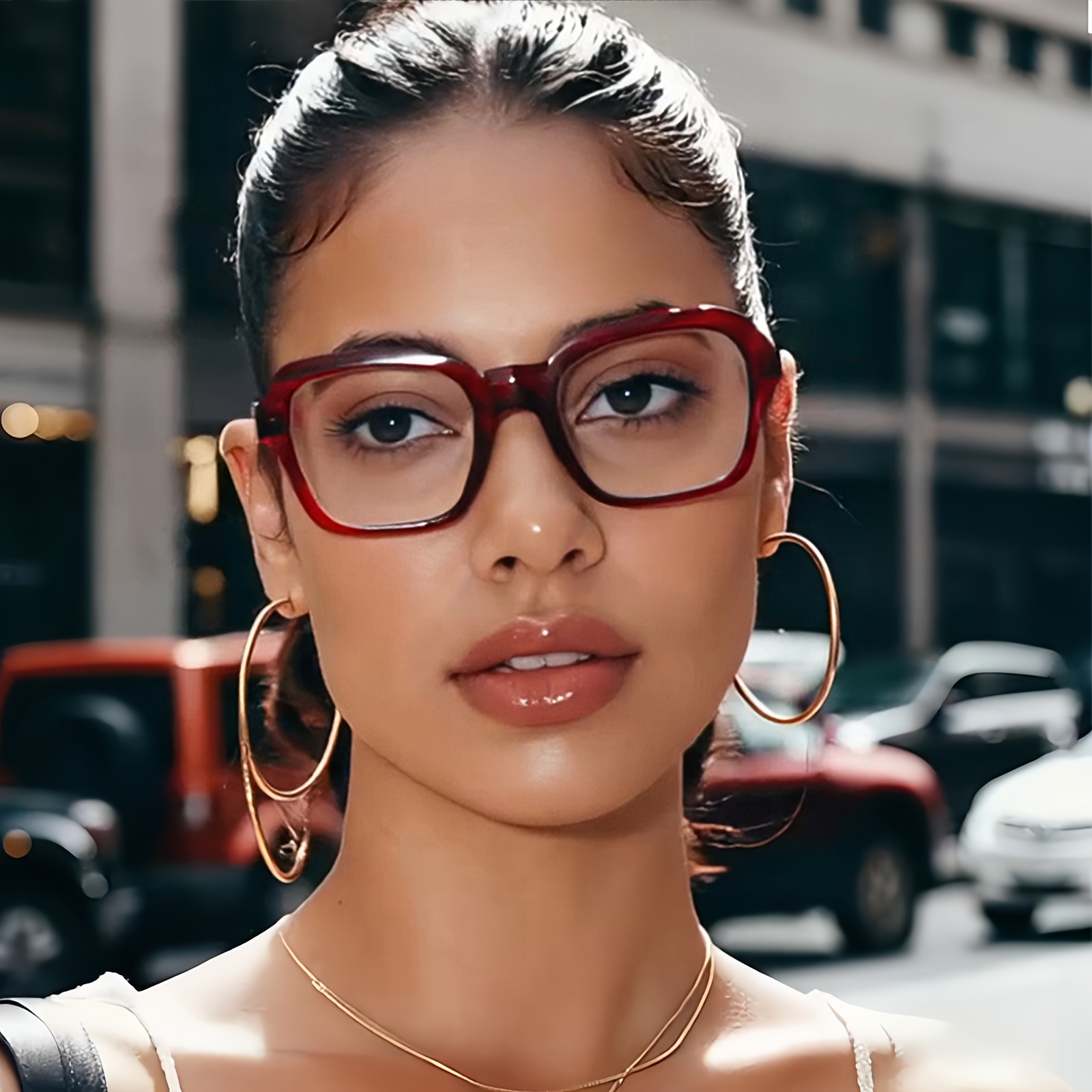 1pc Men' & Women' Square Glasses - Full-rim Full-frame Eyewear Suitable For Daily Study, Work, Parties | Non, Spring-free Hinges | Birthday Gift For School, Back-to-school, Fashionable For Him/her