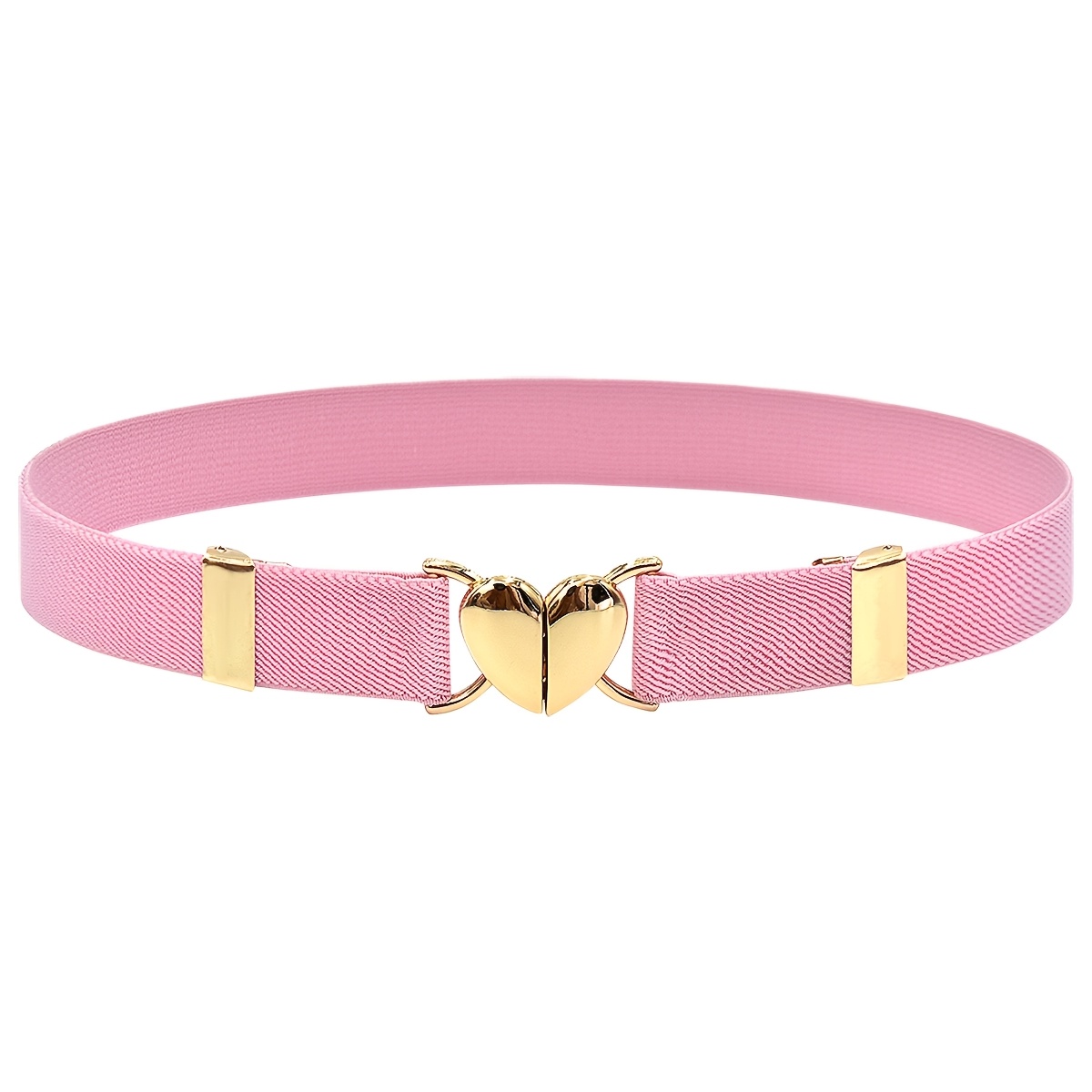 1pc Girls' Baseball Belt, Adjustable Elastic Belt With Heart-shaped , Heart-shaped Belt, Suitable For Boys And Girls
