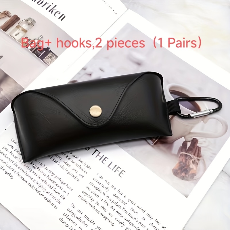 Image of 1 Pair Of Glasses Case Hook Portable Glasses Case Soft Bag Glasses Case Sports Fashion Decorative Glasses Mirror Case