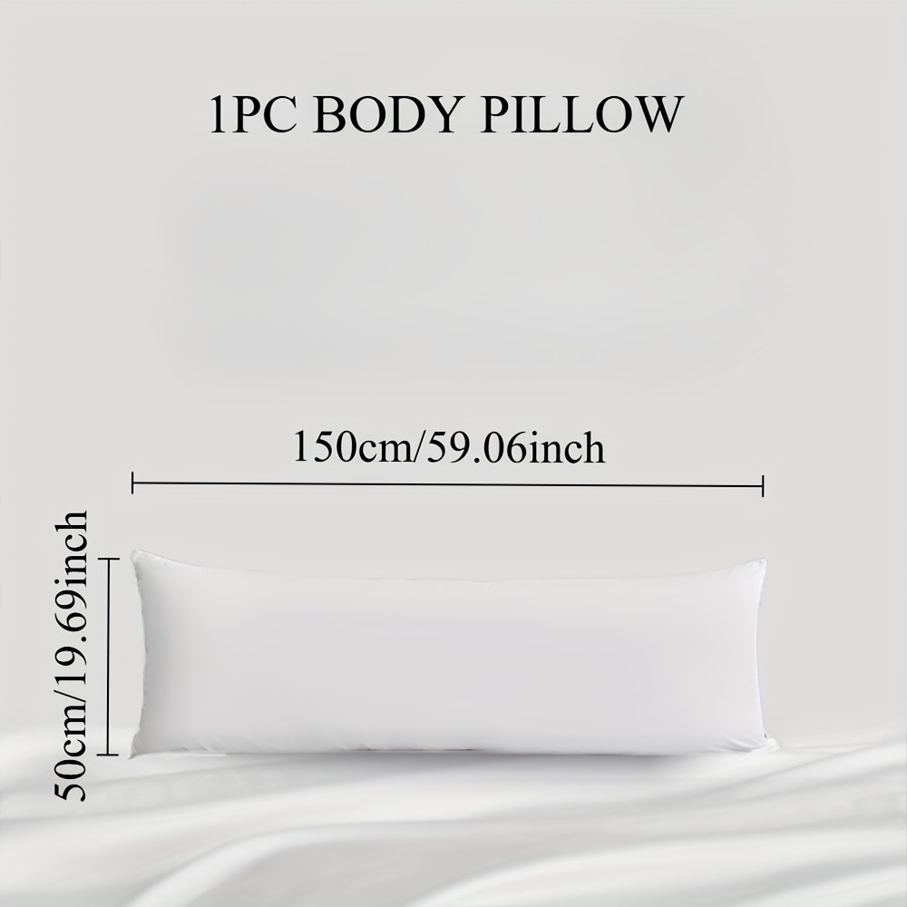 TEMU Modern Minimalist White, 1pc Body Pillow, Comfortable And Soft, Extended Bed Pillow, Made Of High-quality 105g High-density Polyester Fiber