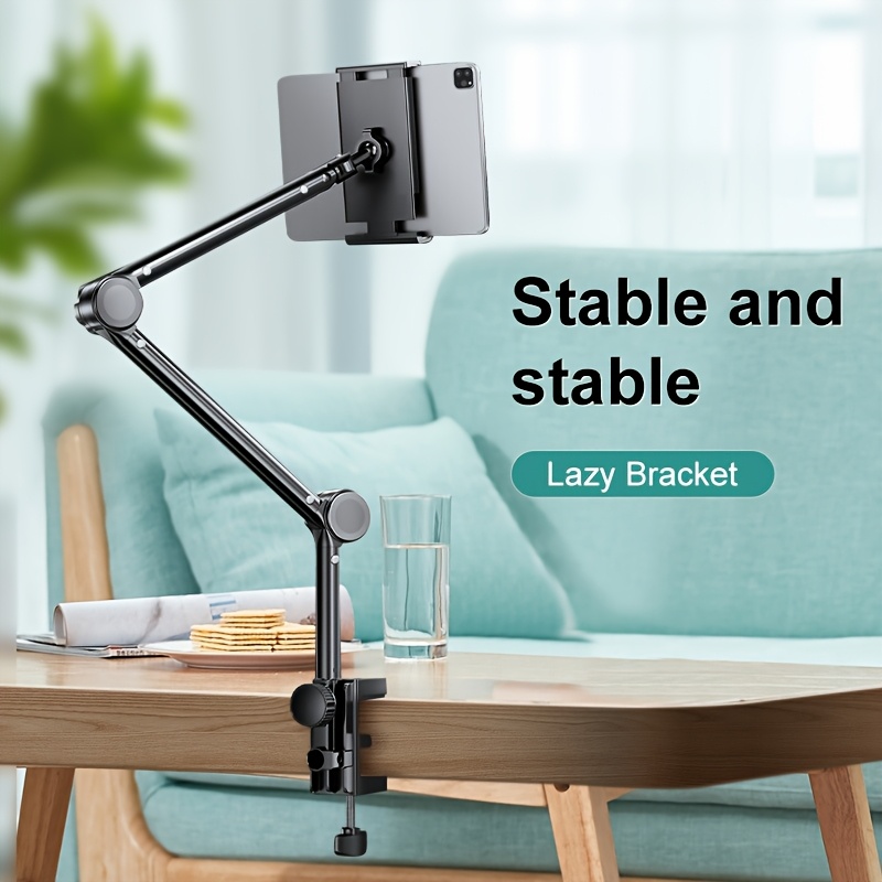 

Universal Mobile Phone And Tablet Holder, Lazy Holder, Alloy Material, Adjustable, Spring, Grips Tight Without Damaging