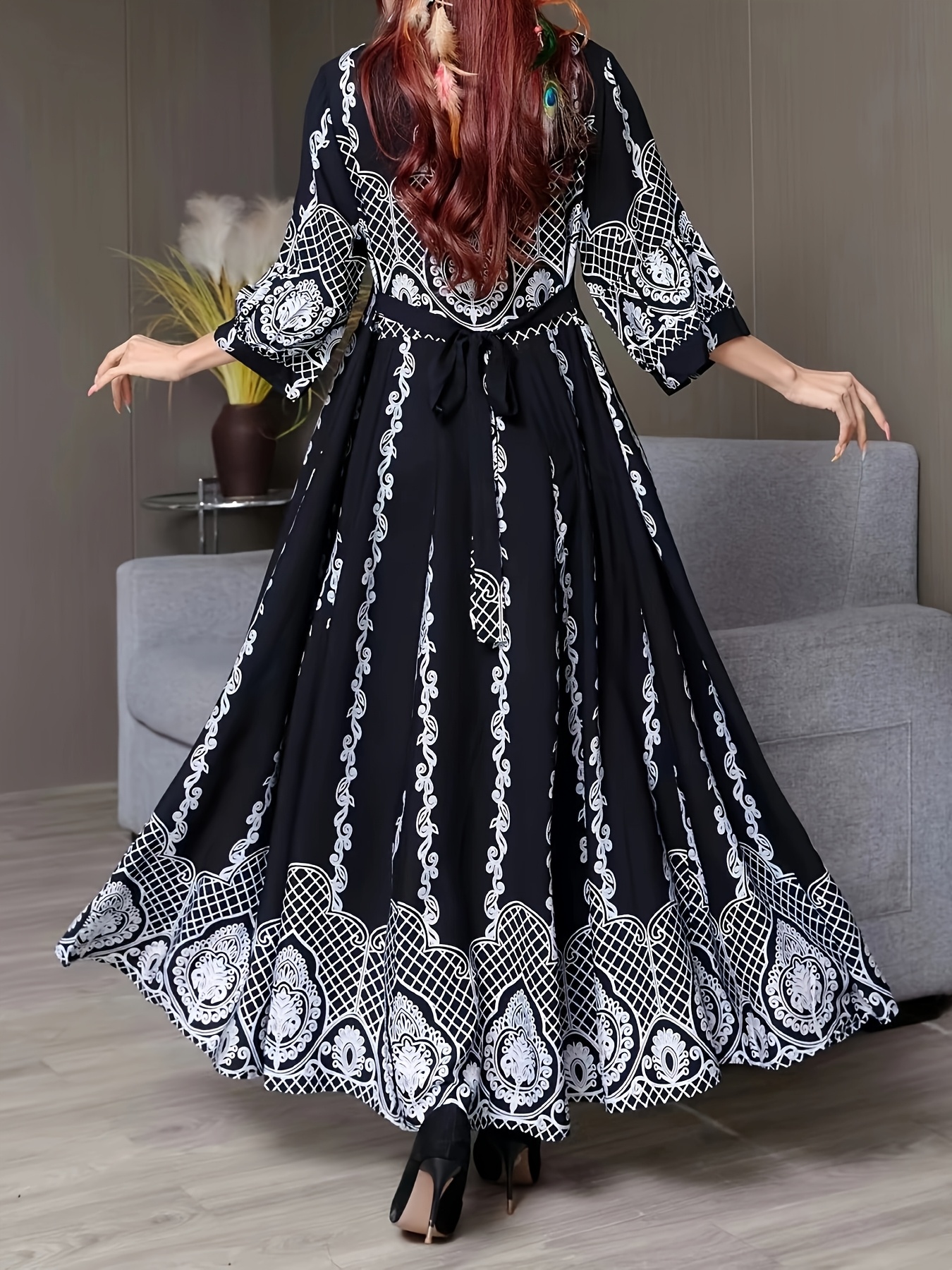 middle eastern bohemian style dress ethnic embroidered - Temu United Kingdom