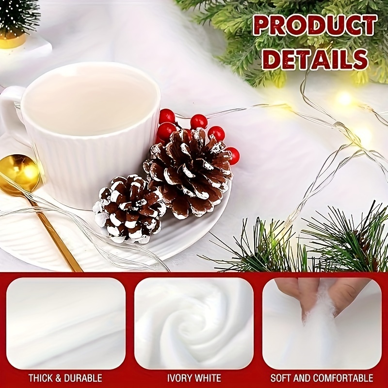 1pc artificial christmas snow roll soft white   snow blanket for xmas village backdrop tree decorations and photo props no electricity or feathers required details 9