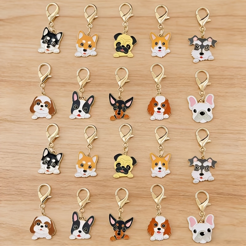 TEMU 20pcs Cute Cartoon Dog-themed Keychains - Stylish Alloy Dog Keychains, Animal-themed Keychains, Bag Decorative Pendants, Perfect Gift For Dog