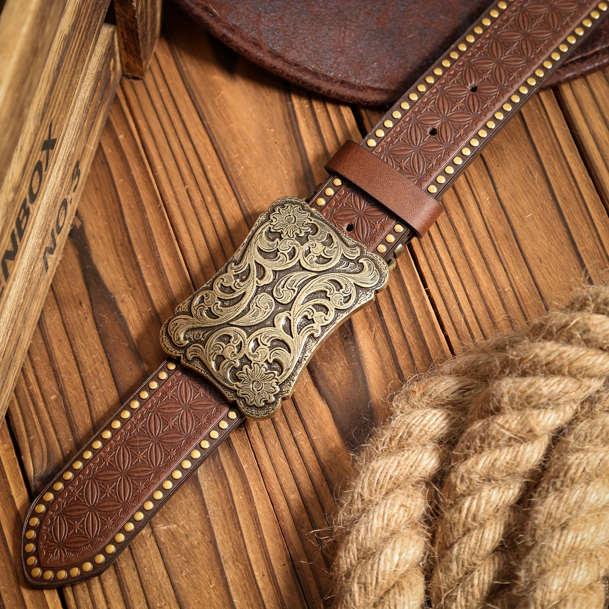 TEMU A Unisex Vintage Casual Western-style Pu Belt