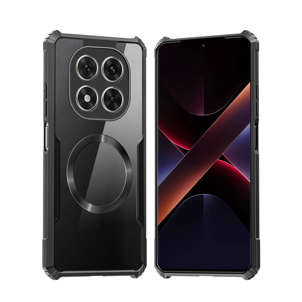 TEMU para Teléfono - Adecuada para Xiaomi Poco X7 5G, Compatible con Magsafe, Carcasa a Prueba de Golpes, Cubierta , Acrílica, Trasera Transparente,