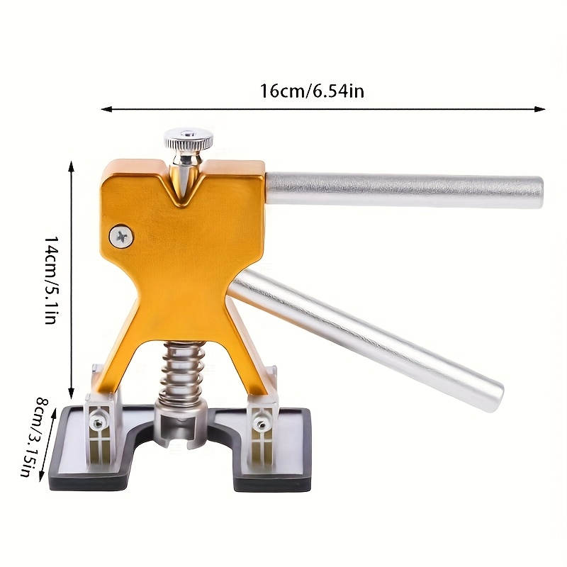 paintless dent repair kit   a dent repair tool set and a golden tool lifter   with 20 dent pull tabs suitable for repairing car body dents caused by hail and other   issues Product details 1