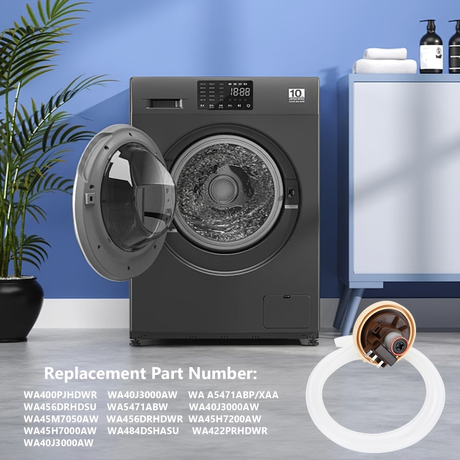 1x Interruptor de Presión de Nivel de Agua PFCKE Compatible y Reemplazo Directo para WA400PJHDWR, WA40J3000AW, WA45K7600AW, WA5471ABP/XAA, WA456DRHDWR - Sensor de Presión para Lavadora, Reemplaza PD00002248, PS4217081, EAP4217081 - Imagen 4