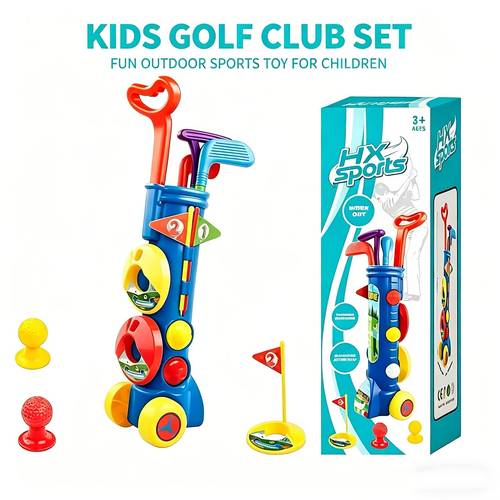 golf set toy indoor outdoor portable trolley retractable box sports toy parent child interactive toy golf trainer indoor outdoor day christmas birthday gift