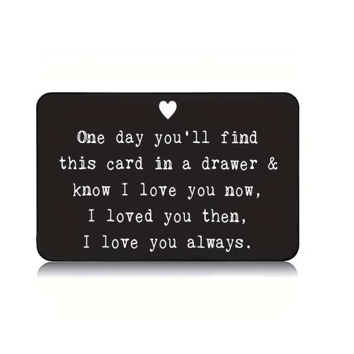 romantic i love you engravable wallet card love gift suitable for valentines day elegant card with text date message