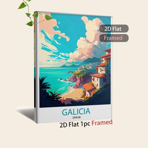 2D Flat, 2D Flat 1pc Framed Canvas Wall Art Poster|Vintage Illustration|Retro |Living Room|Bedroom|Office| |Gaming Room|Bar|Studio|Housewarming Gift|Birthday Gift|Anniversary Gift, 2D Flat