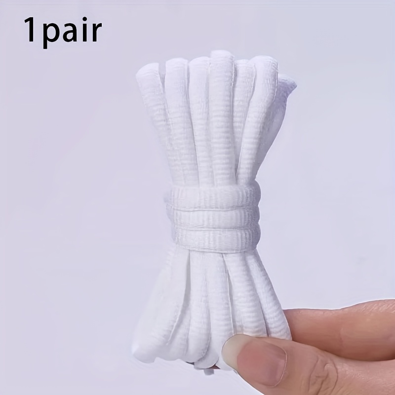 1pair Oval Shoelaces-durable Polyester And Spandex, Easy Solid Colors, Hand Washable -for Sports, Casual, Soccer, And Canvas Shoes - Suitable For Men And Women-perfect Gift For