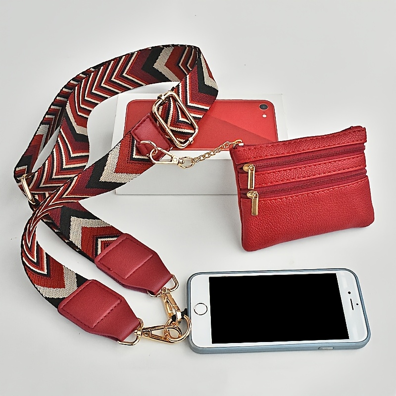

1pc Fashionable Women's Crossbody Bag Strap With Coin Purse, Casual Adjustable Nylon Shoulder Strap For Phone And Accessories
