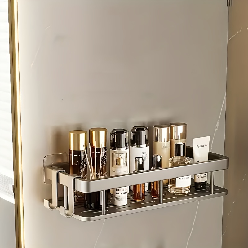 

-mounted Aluminum Organizer , , No-drill, -saving, , Metal, Unscented, For Bathroom And , , Toiletries, And