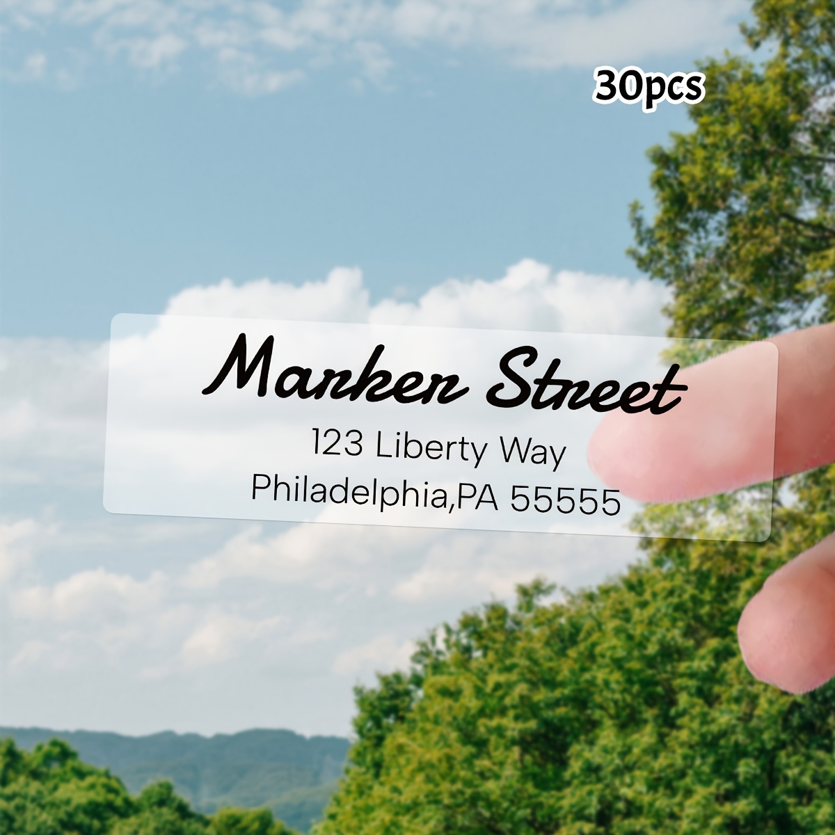 Custom Text Rectangular Transparent Address Stickers