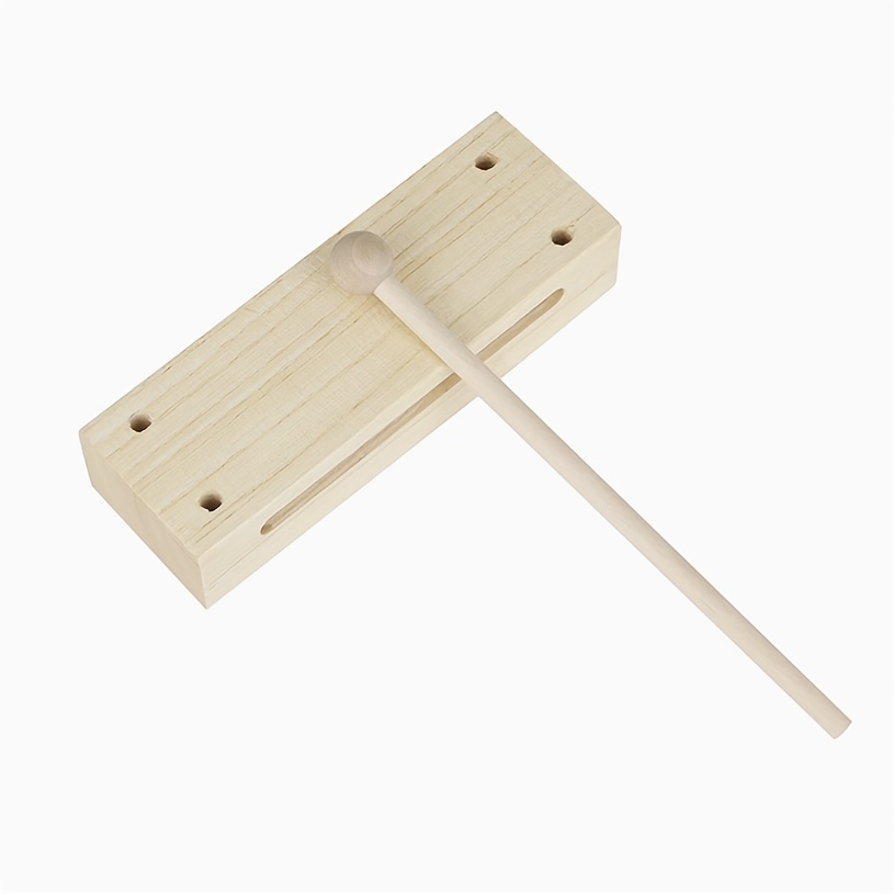 TEMU Durable Wooden Hand Drum - Beater For Music, Relaxation, And Meditation - Natural Wood , With Hitting Surface, Meditation Accessory | | Smooth