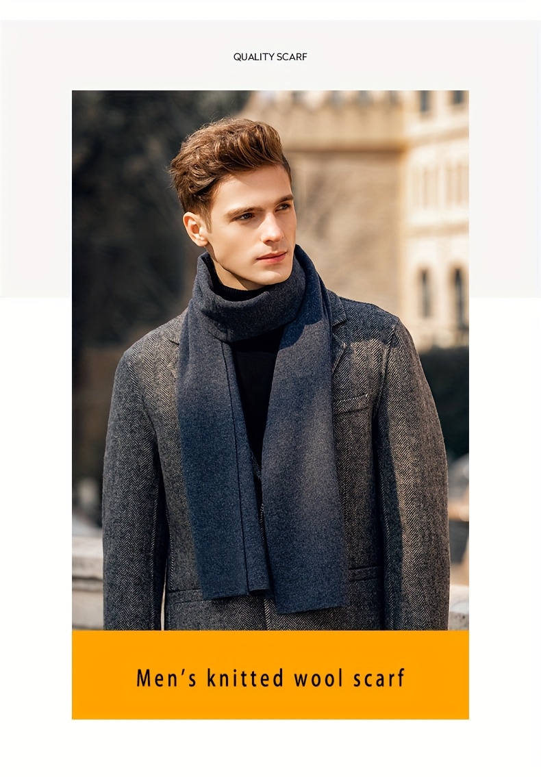 mens merino wool scarf stylish versatile fall Temu