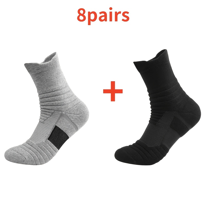 E-shop 8 Paar Unisex Maritimes Socken, Frottee-Sohle, Verdickte Laufsportsocken, Geeignet für Outdoor-Wandern, Reisen, Bergsteigen, Anti-Reibung,