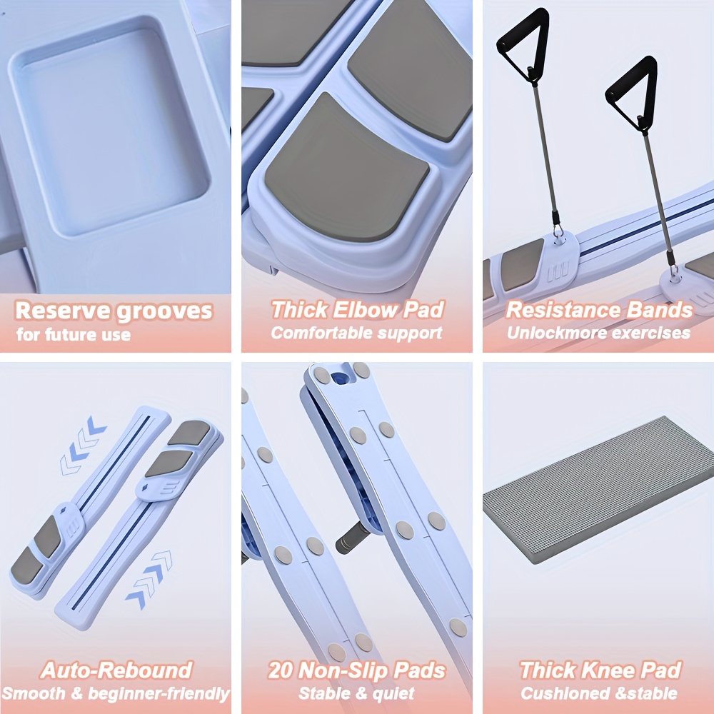 1 Multi-functional Left And Right Skis, Push And Pull To Move Abs, Legs And Arms Back And Forth. Home Fitness Equipment, Removable Combination_voghion.com