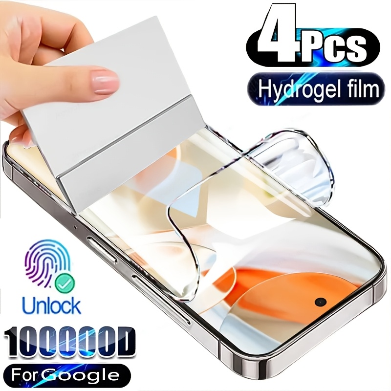 TEMU 4pcs Film Hydrogel Ultra HD pour Google Pixel 10 9 Pro XL 10 6 9a 8a 7a 6a 5a 5G, Protecteur d'Écran Souple, -Rayures, -, Couverture Totale,