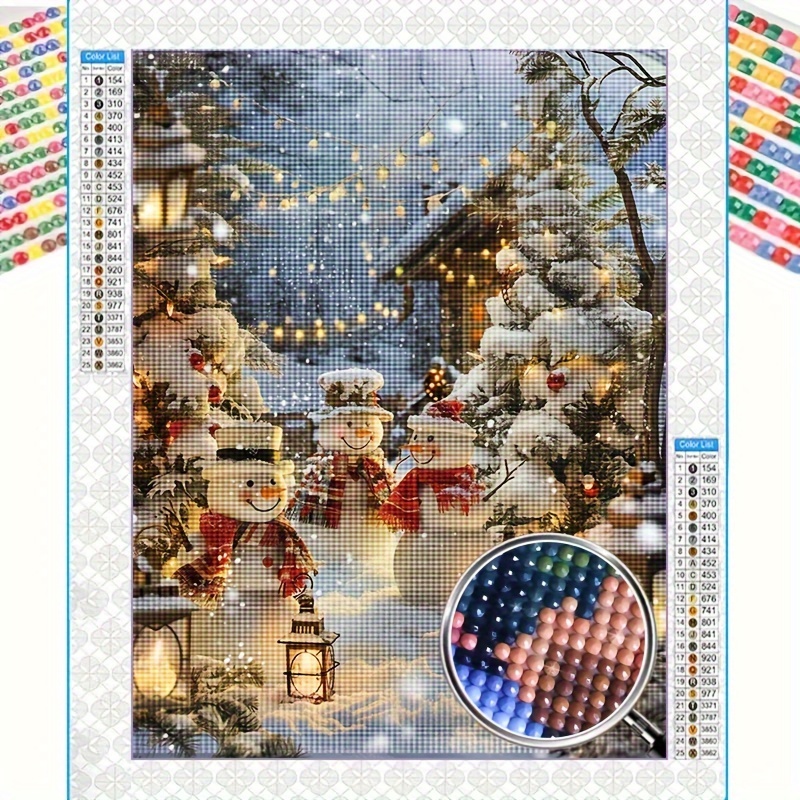 

Snowman 5d Diamond Painting Kit, Round Rhinestones, 11.8x15.8 Inches - Diy Mosaic Wall Art For Beginners, Decor, Ideal Christmas, New Year, Easter Gift