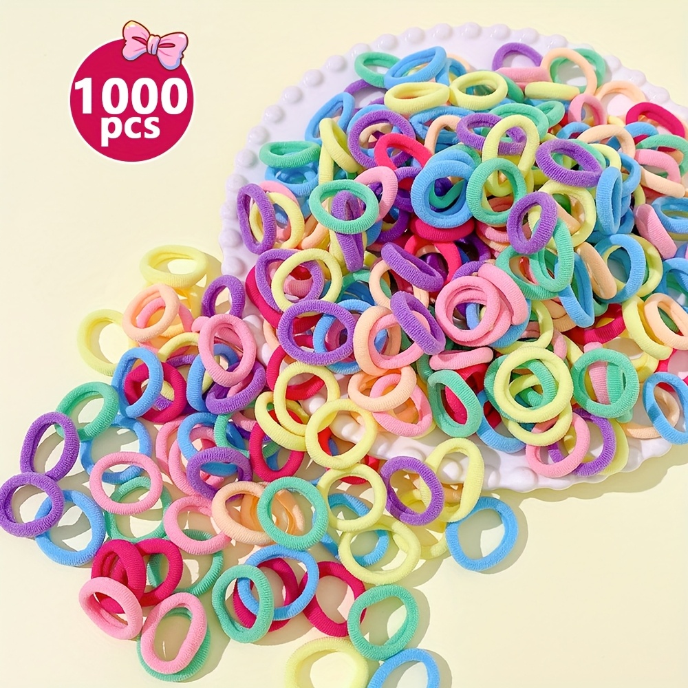 Image of 200/300/500/1000pcs Candy - Colored High - - Level Thumb Hair Rings, Girls Hair Ties, High - Elasticity And Hair - Friendly Easy Hair Additions