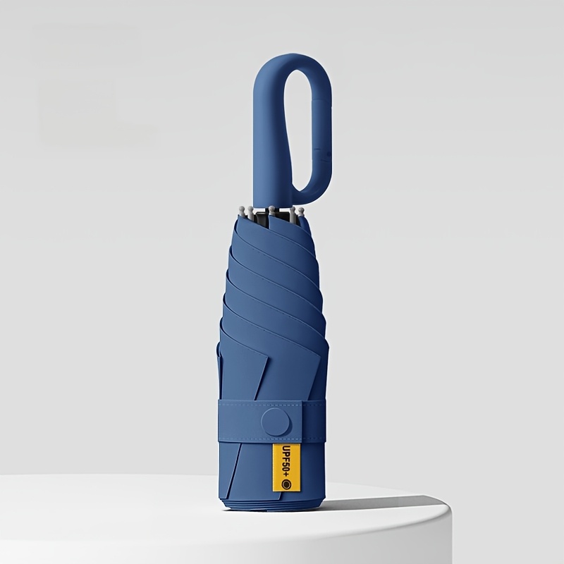 TEMU Ombrello Portatile con Gancio - Parasole Pieghevole Manuale con 6 Stecche, Fibbia , Facile da Trasportare, Mini Ombrello - Portatile, , Manuale,
