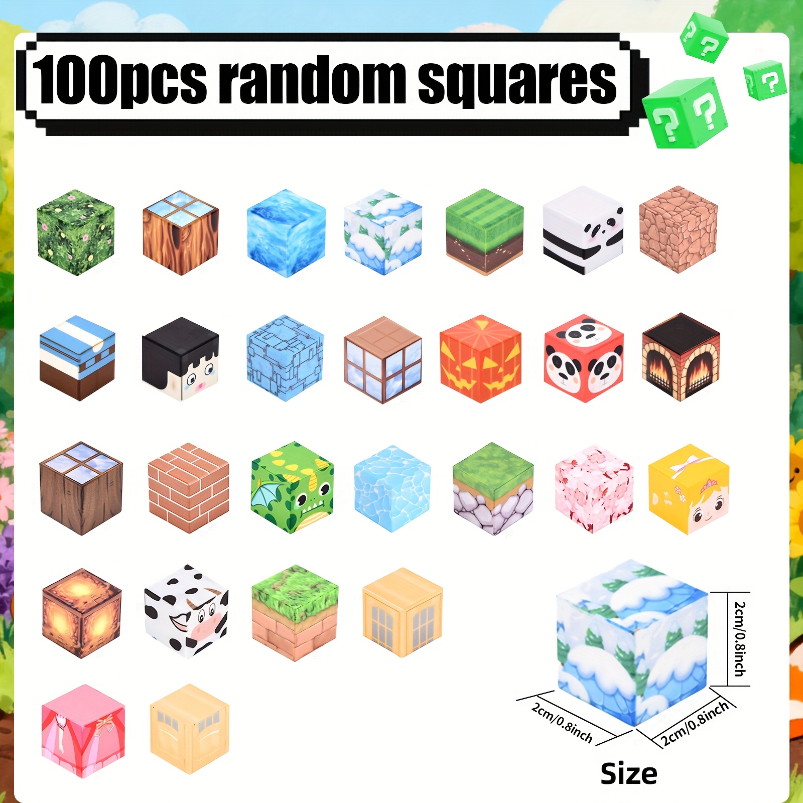 Image of 100pcs Magnetic Building Block Set, Creative Cube Building Toys, Suitable For Day, Christmas, Halloween, Birthday, Winter Gifts For Children Over Random Colors