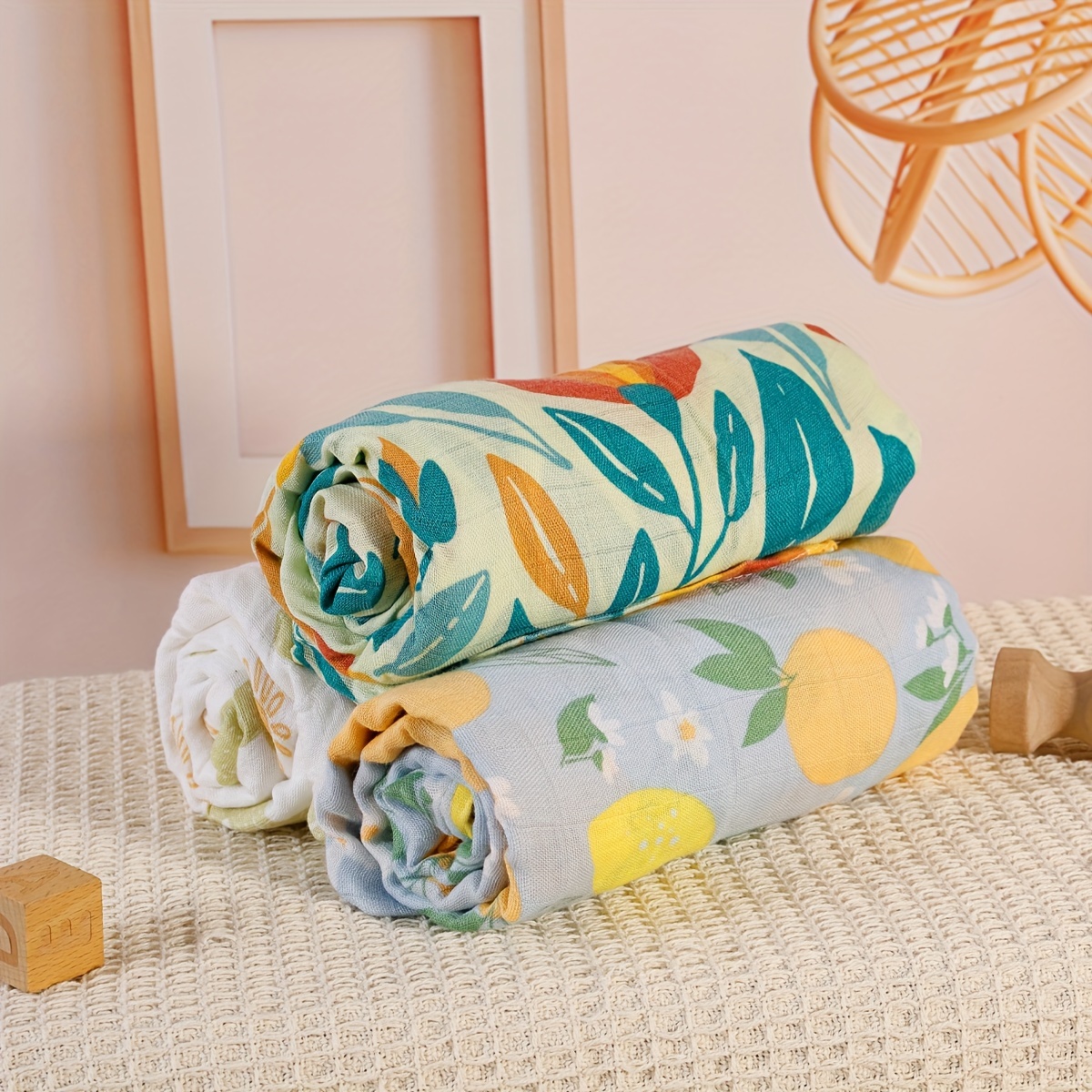 3pack Soft Bamboo Muslin Swaddle Blankets Breathable