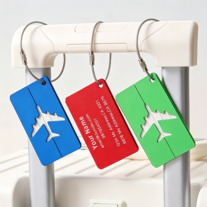 Customizable Airplane Logo Luggage Tag, Engravable