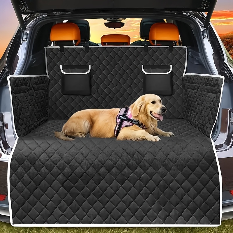 Image of Suv Dog Trunk Mat Luggage Pad With Car Rear Bumper Protector, Non-slip, Large Size Suitable For Reclining Seat, Dog Cushion For Suvs, Black
