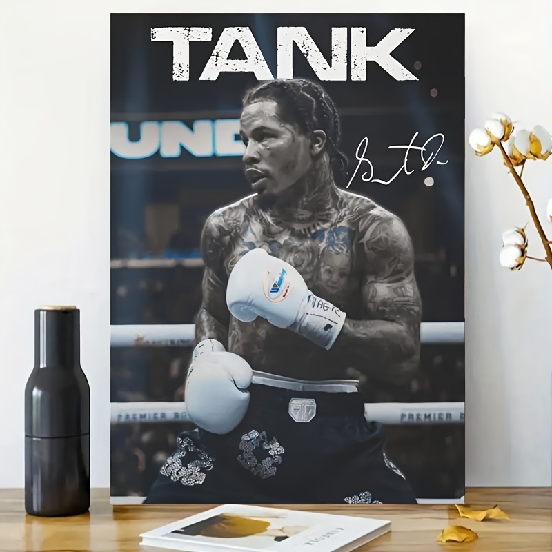 TEMU 2d Flat, 1pc Gwenta "tank" Boxing Poster - Frameless Signature Suitable For Bedroom, Living Room Decor - Vibrant Signature Pose Art Canvas For