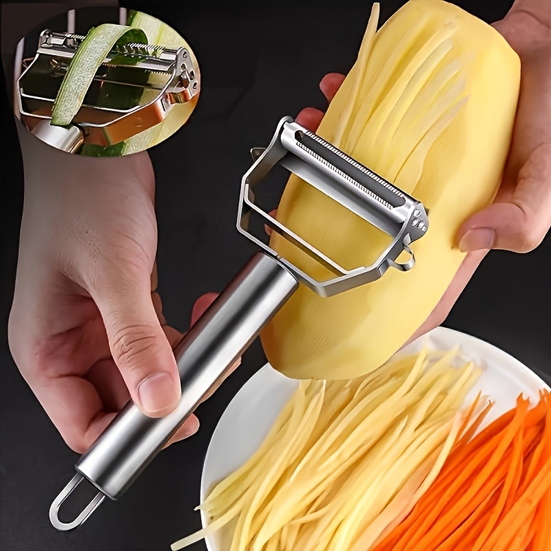 

1pc Stainless Steel Kitchen Peeler - Vegetable And Fruit , Cutter, Uncharged Manual , Food Contact Safe, Ideal For Thanksgiving And Christmas, Roll Cutter, Essential Kitchen Gadgets