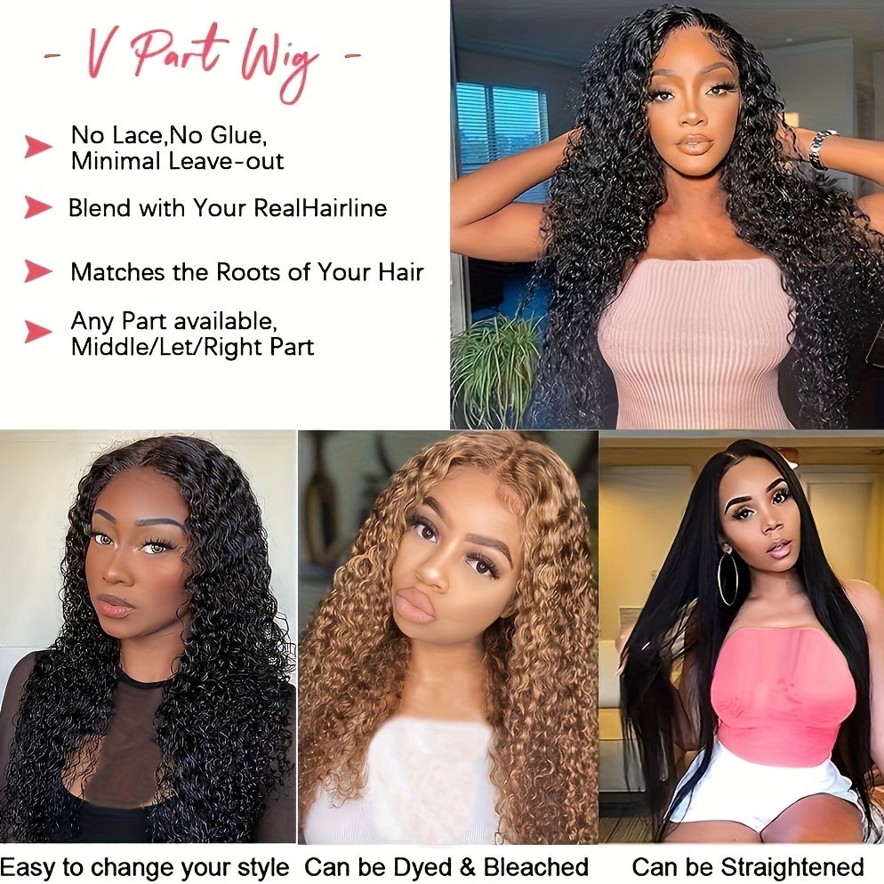 v part human hair wig women 150 density upgrade - Temu Bahrain