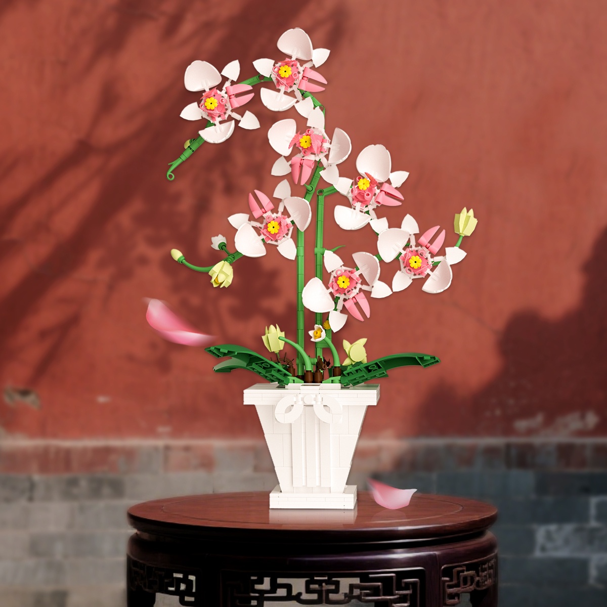 Orchid Building Blocks for Home Living Room Decoration